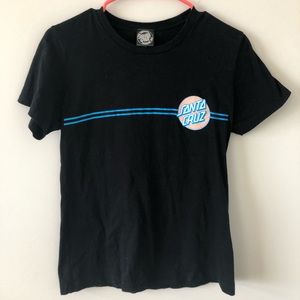 Santa Cruz Skateboards Black/Peach/Blue T-Shirt